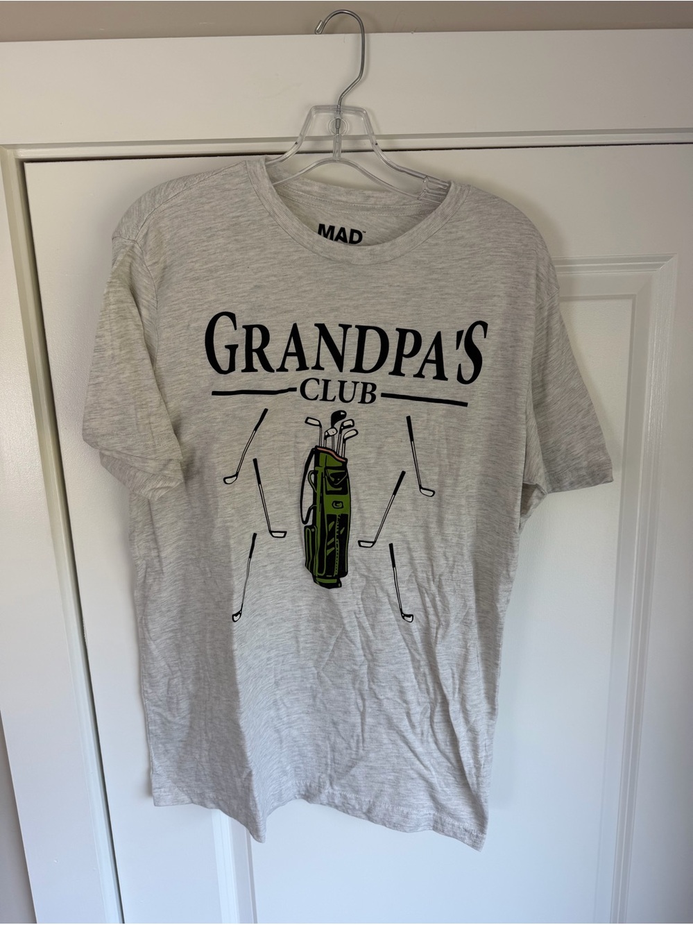 MAD Engine Grandpa's Club Graphic Tee - Light Gray with Green Accent